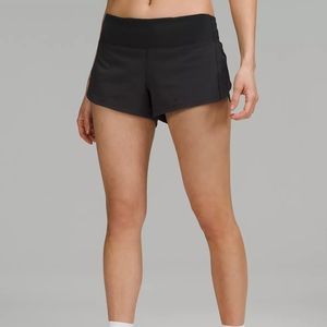Black Lululemon Speed Up Low Rise Shorts 2.5”